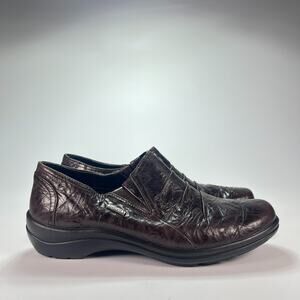 Romika Cassie Brown Top DryTEX Loafers Leather Slip On Women Size US 10.5 EU 41